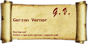 Gerzon Verner névjegykártya